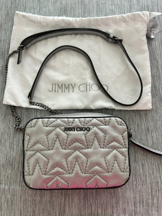 Jimmy Choo Handbags - Jimmy Choo Haya Star Metallic Napa Shoulder Bag